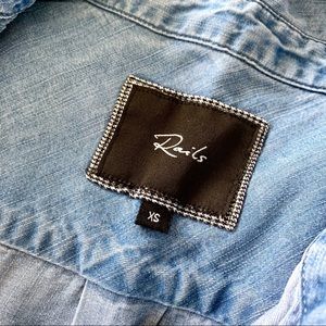Rails Embellished Studded Chambray Button Down LS